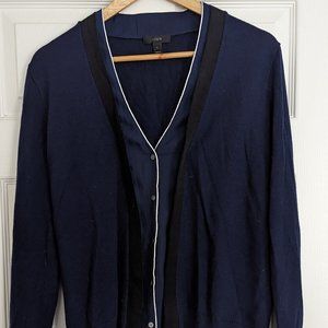 J Crew Ribbon Detail Merino Cardigan
